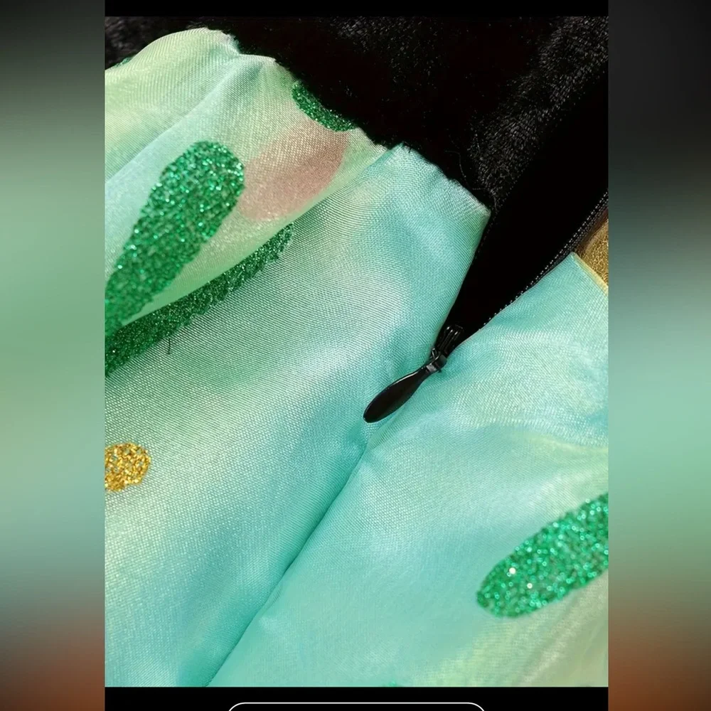 NWOT Green And Black Princess Dress Size 7-8 Years
